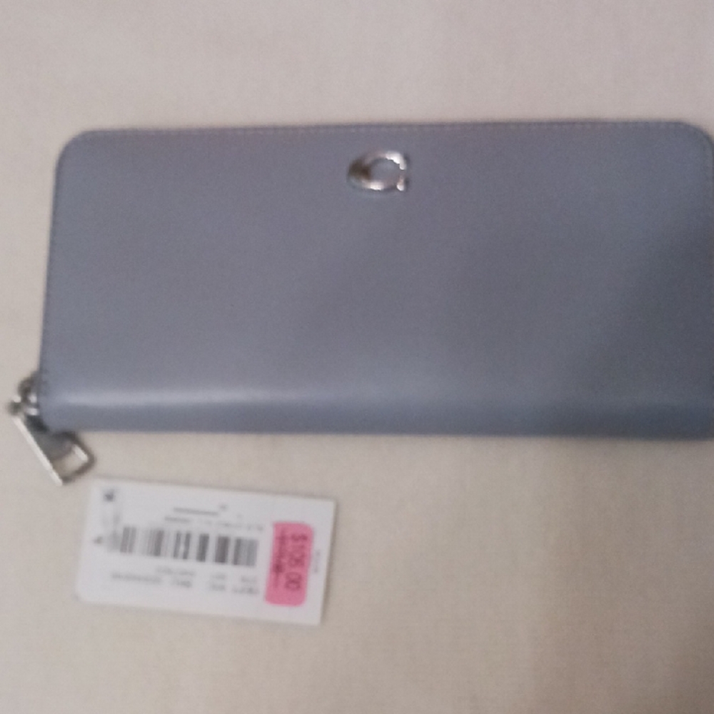 Coach Gray Zip Around Wallet